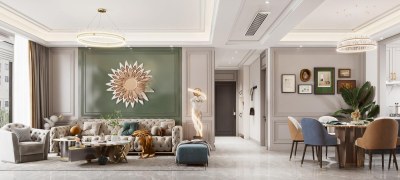 简欧客餐厅3D模型下载